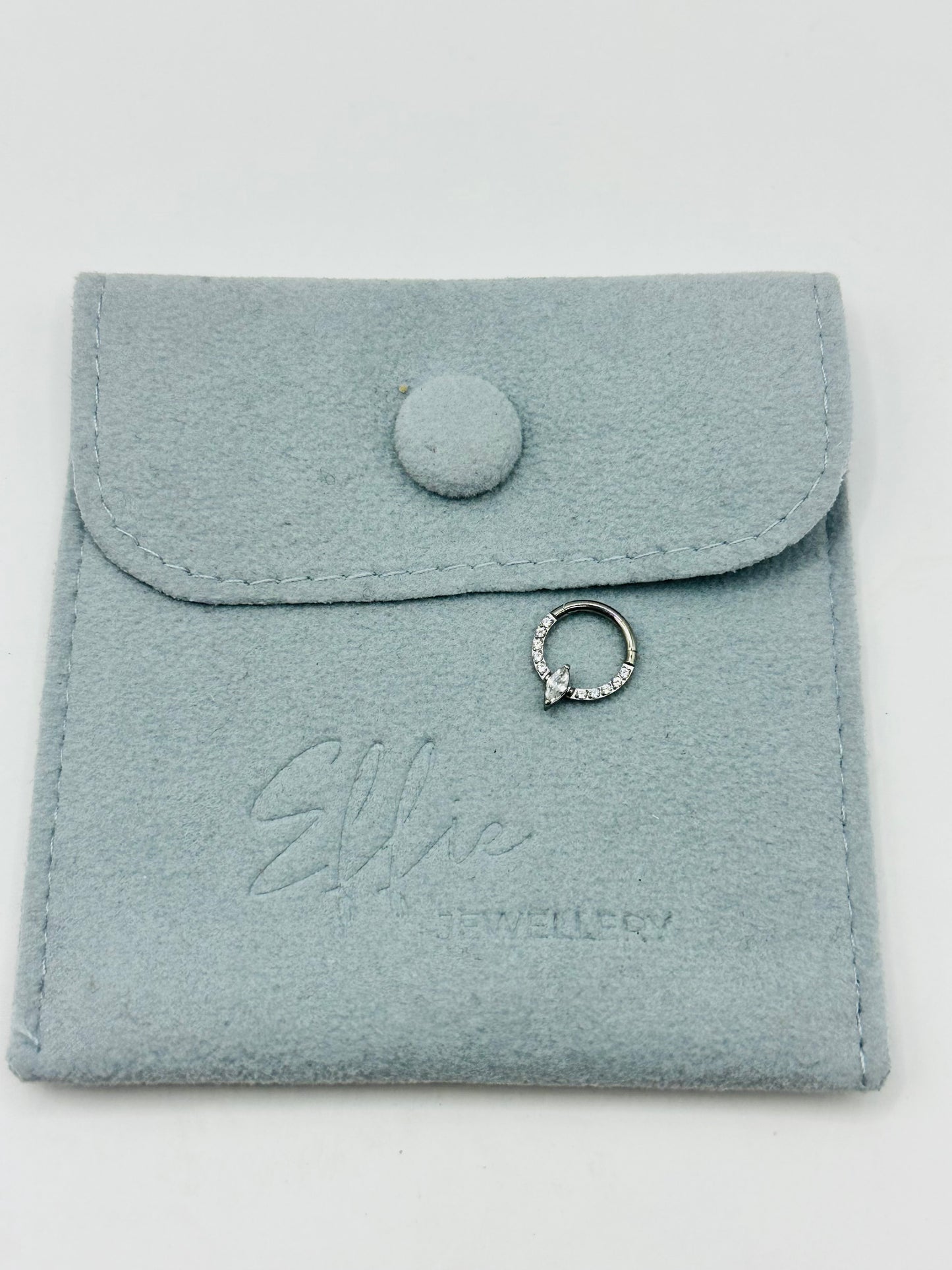Titanium Marquise 8mm Paved Clicker