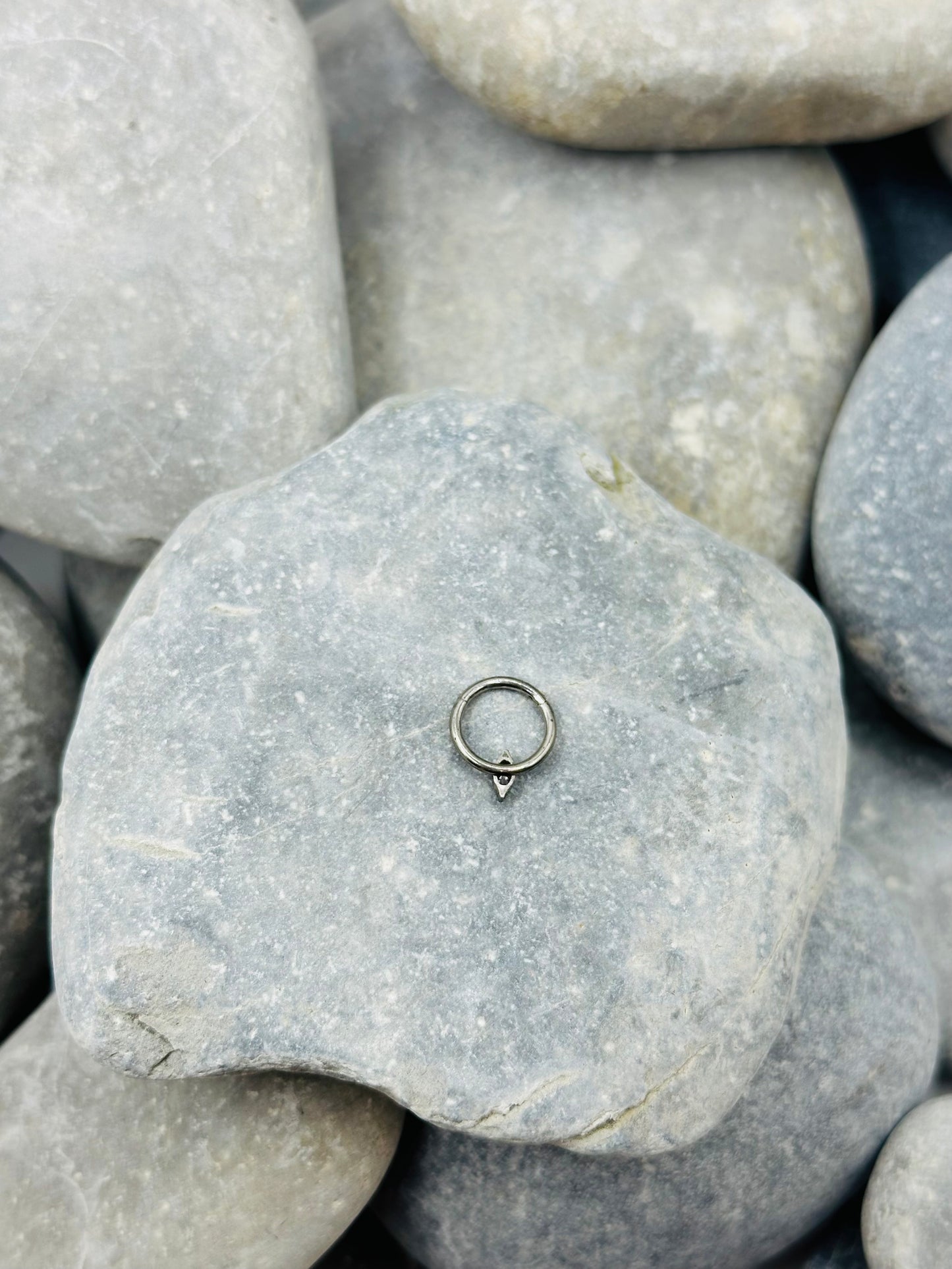 Titanium Marquise 8mm Paved Clicker