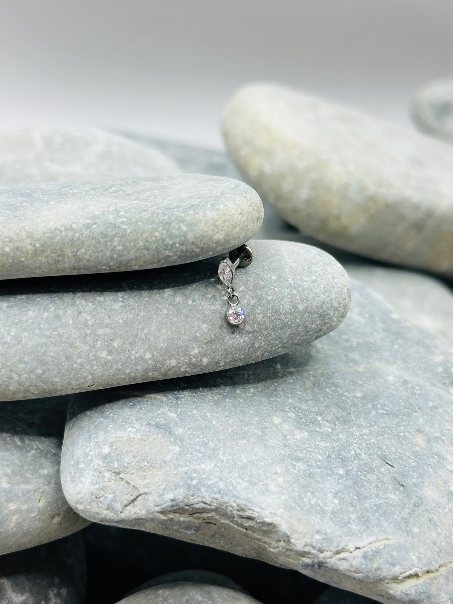 Titanium Marquise Dangle Internally Threaded Stud
