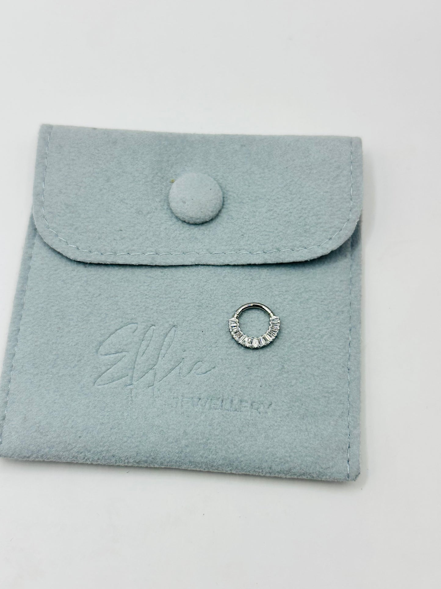 Geo Titanium 8mm Cubic Zirconia Clicker