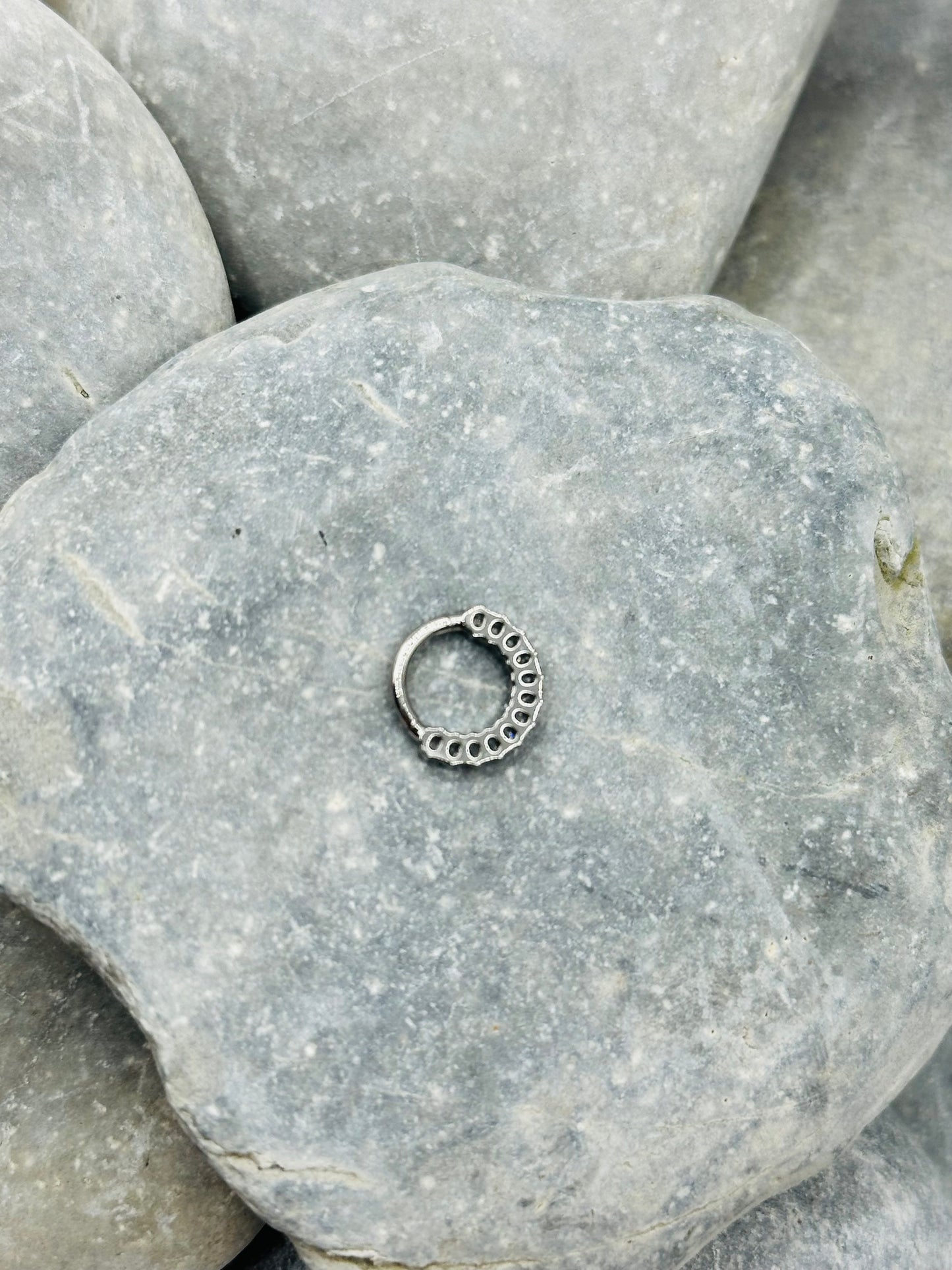 Geo Titanium 8mm Cubic Zirconia Clicker
