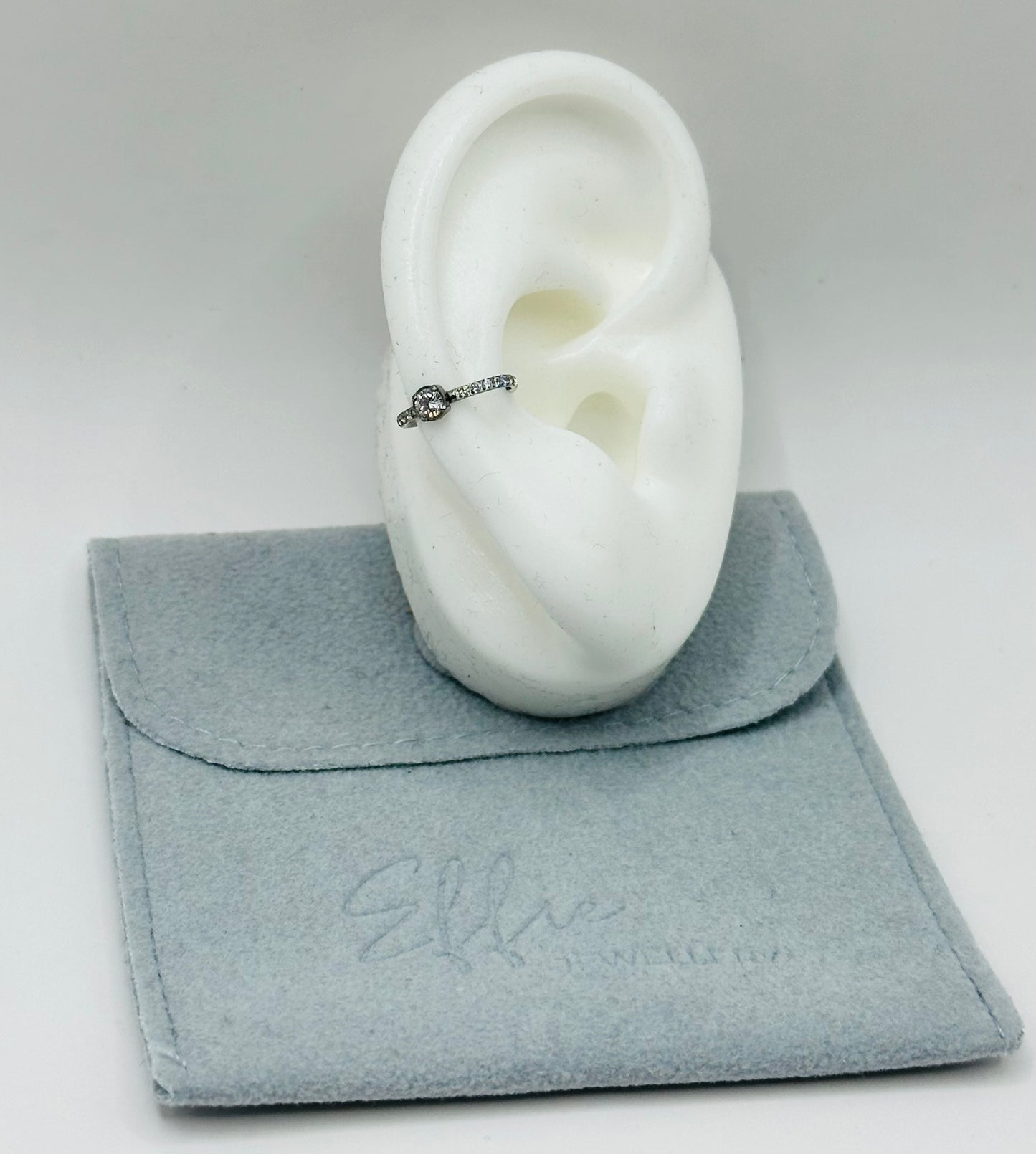 Titanium Round Paved 10mm Clicker