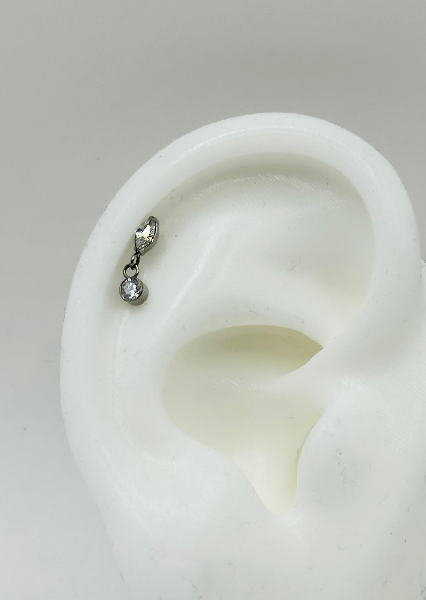 Titanium Marquise Dangle Internally Threaded Stud