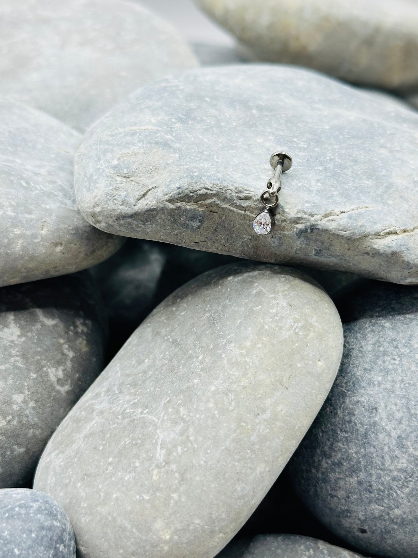 Titanium Teardrop Dangle Internally Threaded Stud
