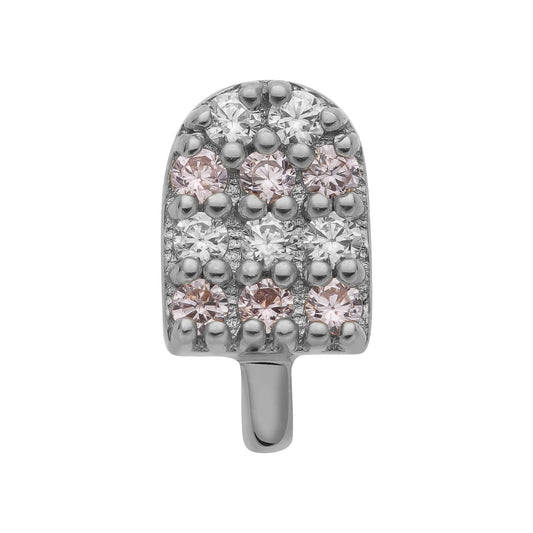 14k White Gold Popsicle Threadless End with Titanium Post