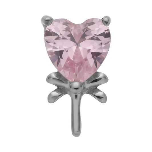 14k White Gold Candy Threadless End with Titanium Post