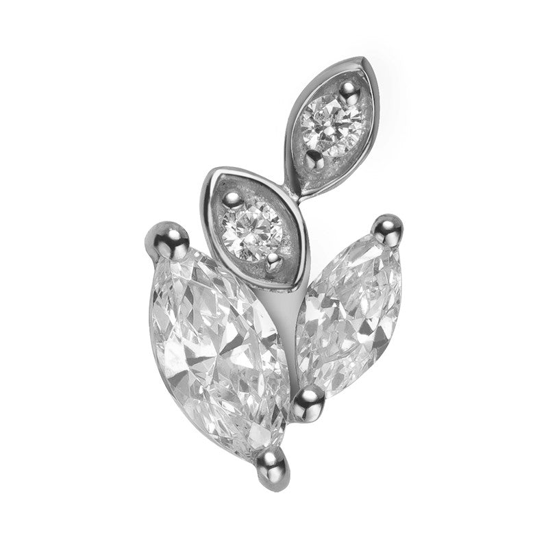 14k White Gold Twinkle Threadless End with Titanium Post
