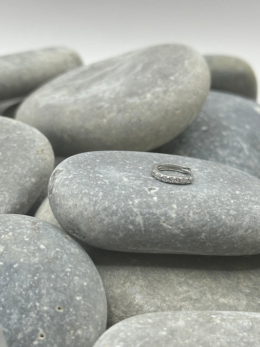 14k White Gold Plated 8mm Hoop