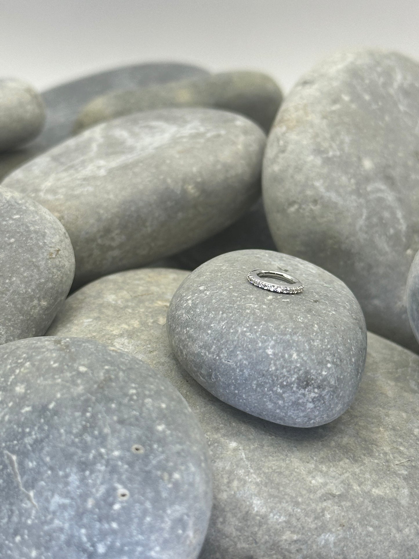 14k White Gold Plated 6mm Hoop